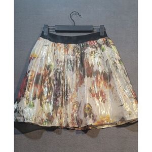 BeBe Fun Printed Metallic Chiffon Skirt Women's Size‎ S/P
